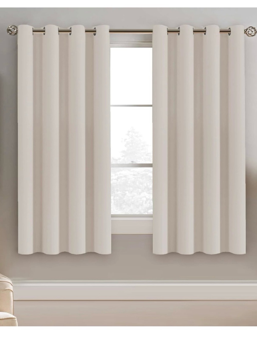 Neutral Cream Grommet Blackout Curtains - Set of 2